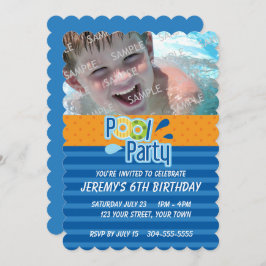 Invitación Cumpleaños del Fiesta de la piscina
