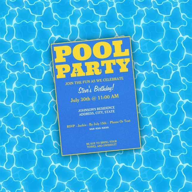 Invitación Cumpleaños del Fiesta de la piscina (Subido por el creador)