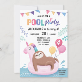 Invitación Cumpleaños del Fiesta de la piscina de verano de S