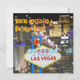 Invitación Cumpleaños del fiesta de Las Vegas trigésimo