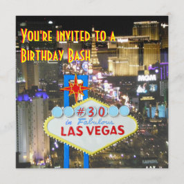 Invitación Cumpleaños del fiesta de Las Vegas trigésimo