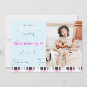 Invitación Cumpleaños del Fiesta de música de color