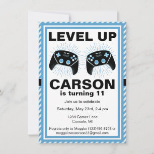 Invitación Cumpleaños del Fiesta de Pizza Gamer Personalizado
