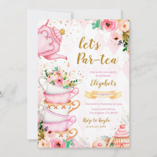 Invitación Cumpleaños del Fiesta del té