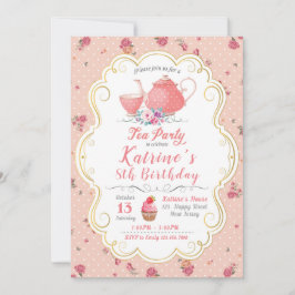 Invitación Cumpleaños del Fiesta del té. Fiesta de té Baby Sh