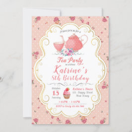 Invitación Cumpleaños del Fiesta del té. Fiesta de té Baby Sh