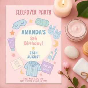 Invitación Cumpleaños del Fiesta Pajama con las soldaditas de