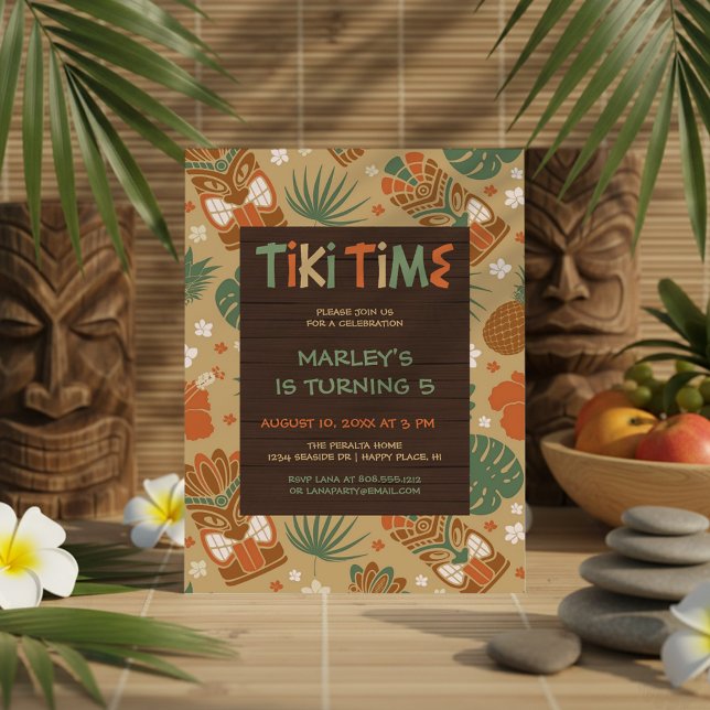 Invitación Cumpleaños del Fiesta Tropical Tiki (Subido por el creador)