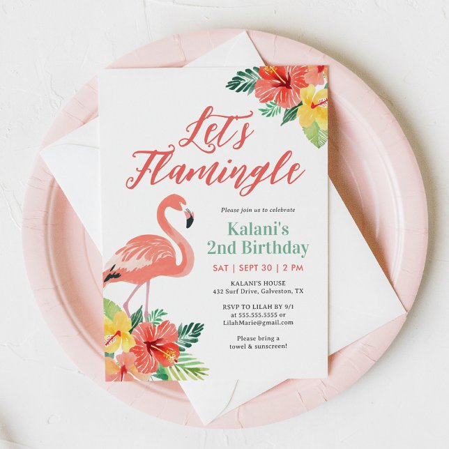 Invitación Cumpleaños del Flamingo Tropical (Subido por el creador)