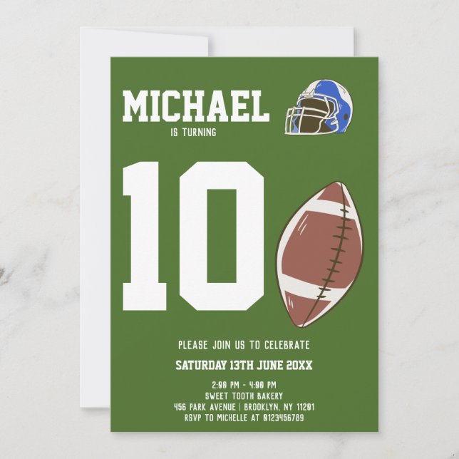 Invitación Cumpleaños del fútbol (Anverso)