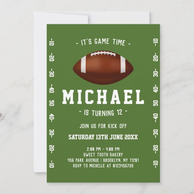 Invitación Cumpleaños del fútbol (Anverso)