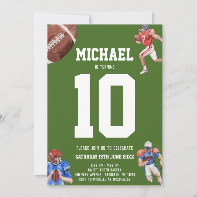 Invitación Cumpleaños del fútbol (Anverso)