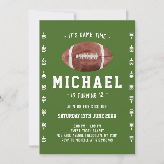 Invitación Cumpleaños del fútbol (Anverso)