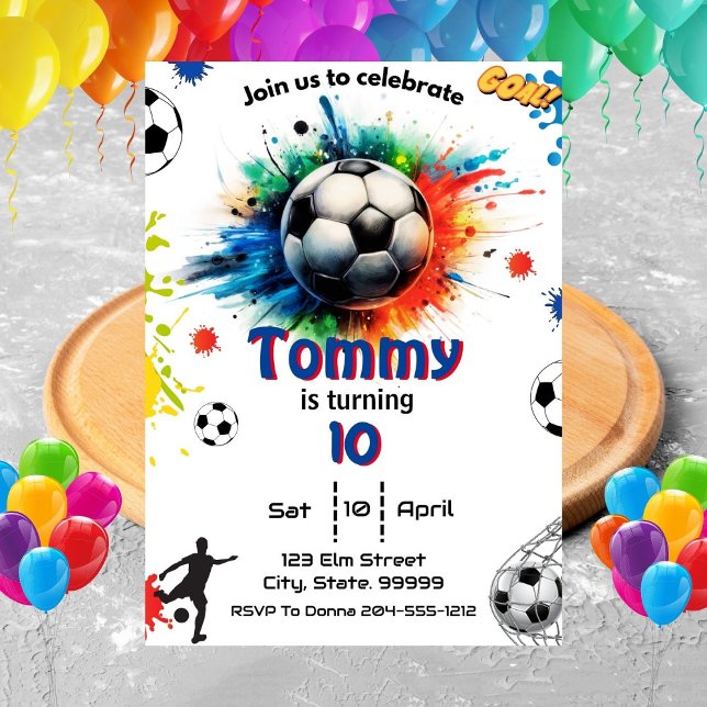 Invitación Cumpleaños del fútbol - Cumpleaños del gol del fút (Subido por el creador)