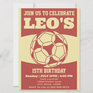Invitación Cumpleaños del fútbol de la Retro 80