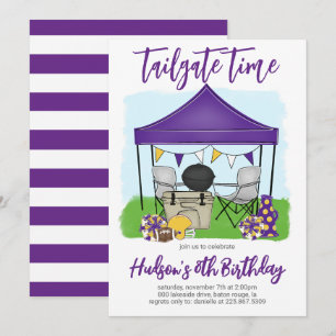 Invitación Cumpleaños del fútbol en horario de portón trasero