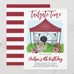 Invitación Cumpleaños del fútbol en horario de portón trasero