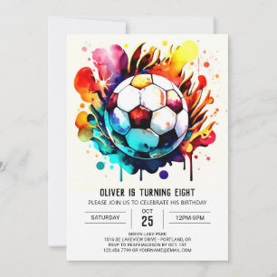 Invitación Cumpleaños del fútbol en línea de Cute Goal