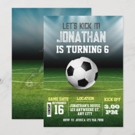 Invitación Cumpleaños del fútbol infantil deportivo