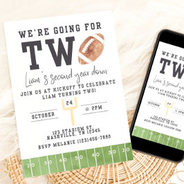 Invitación Cumpleaños del fútbol, segundo cumpleaños de invit