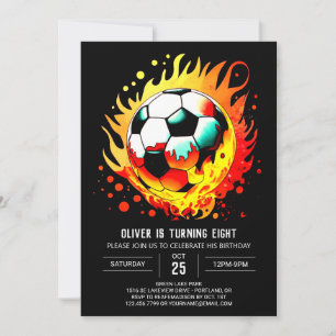 Invitación Cumpleaños del futbolista colorido de Ball Online