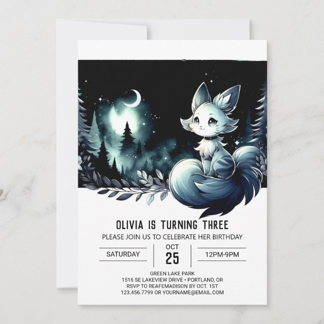 Invitación Cumpleaños del gato Boho Fun (Anverso)