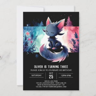 Invitación Cumpleaños del Gato de la Pequeña Fantasía