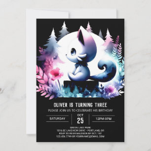 Invitación Cumpleaños del Gato de Niños Majestuosos