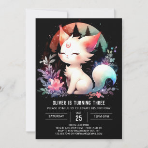 Invitación Cumpleaños del gato digital felino