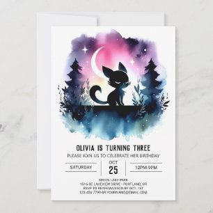 Invitación Cumpleaños del Gato Divertido para los Niños