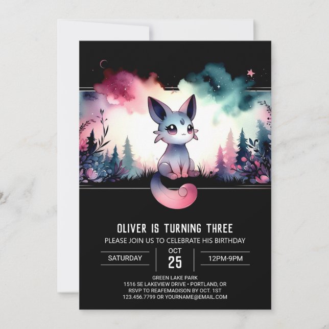 Invitación Cumpleaños del Gato Infantil Británico (Anverso)