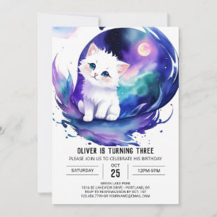 Invitación Cumpleaños del gato mágico Boho