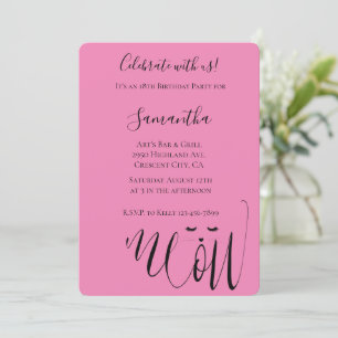 Invitación Cumpleaños del gato Pink Meow