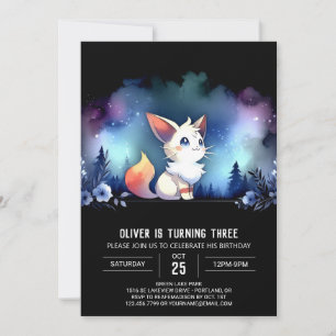Invitación Cumpleaños del Gato Whimsy Moderno