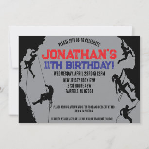 Invitación Cumpleaños del gimnasio Rock Climbing