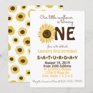 Invitación Cumpleaños del girasol