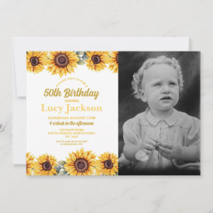 Invitación Cumpleaños del girasol 50.ª Fotomía Floral Mujeres