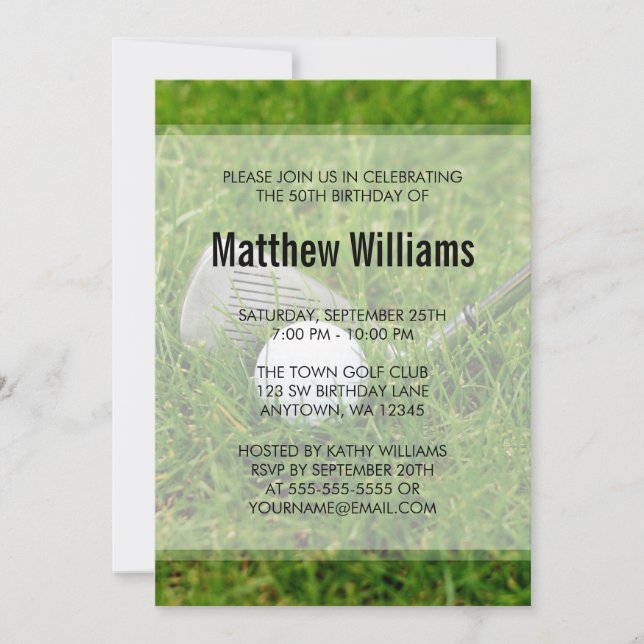 Invitación Cumpleaños del Golf (Anverso)