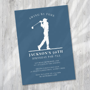 Invitación Cumpleaños del Golf Azul Par-tee