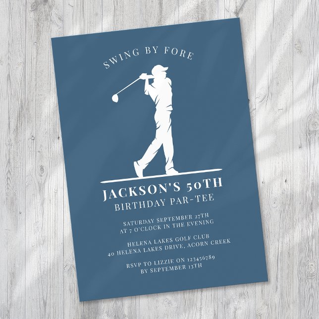 Invitación Cumpleaños del Golf Azul Par-tee (Subido por el creador)