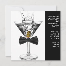 Invitación Cumpleaños del Hombre de la Copa de Martini Cualqu