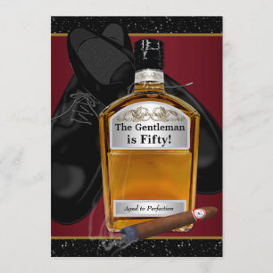 Invitación Cumpleaños del hombre Whiskey envejecido a la perf