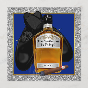 Invitación Cumpleaños del hombre Whiskey envejecido a la perf