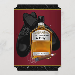 Invitación Cumpleaños del hombre Whiskey envejecido a la perf