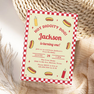 Invitación Cumpleaños del Hot Diggity Dog Hot Dog
