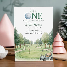Invitación Cumpleaños del hoyo en uno del green de golf