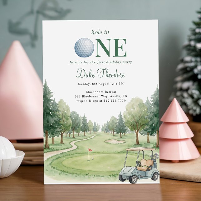 Invitación Cumpleaños del hoyo en uno del green de golf (Subido por el creador)