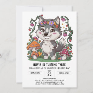 Invitación Cumpleaños del ingenio digital del lobo