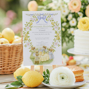 Invitación Cumpleaños del Jardín de Limones con Ratones