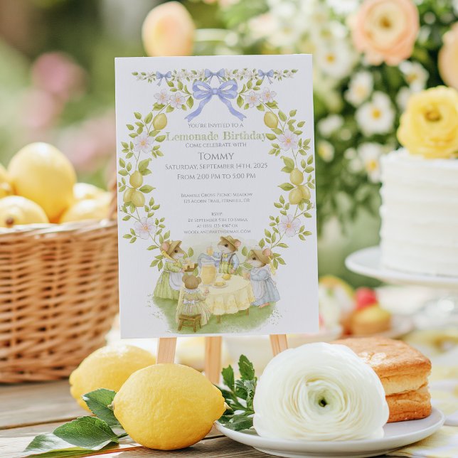 Invitación Cumpleaños del Jardín de Limones con Ratones (Subido por el creador)